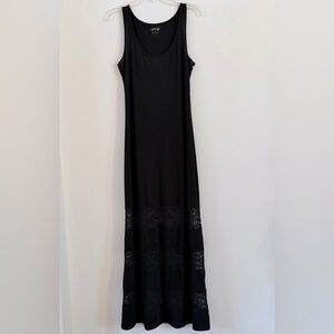 Apt. 9 Black Maxi Dress with Detail Lace Panels Size S